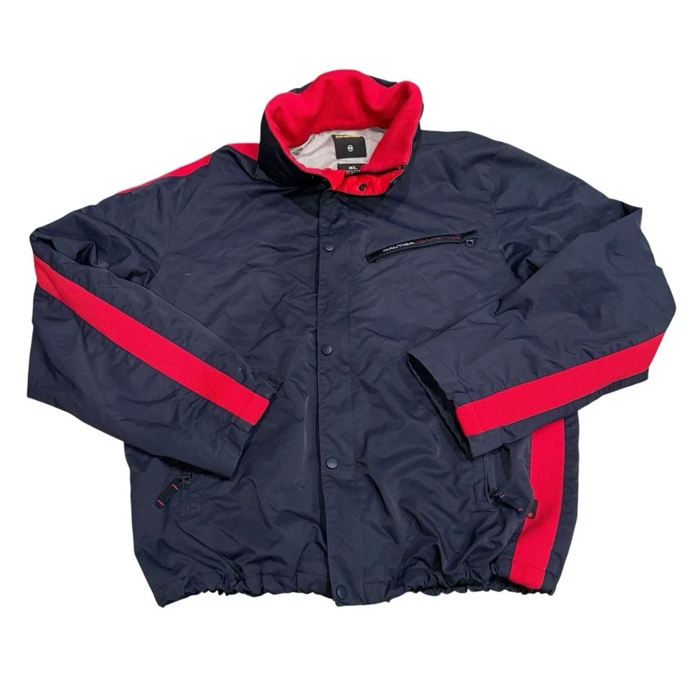 Nautica Competition Lined Jacket Mens XL Blue Sailing Gear Zip Up